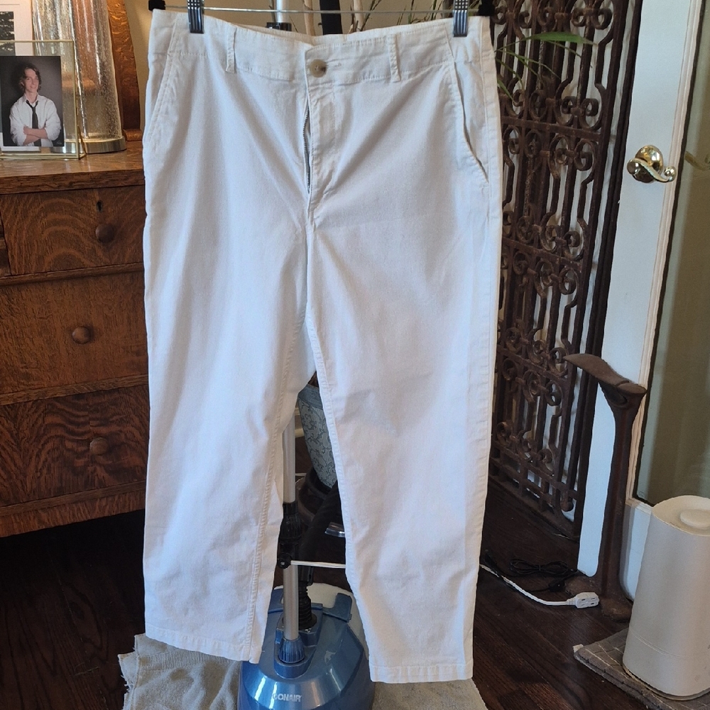 LOFT Cream Straight Leg Pants